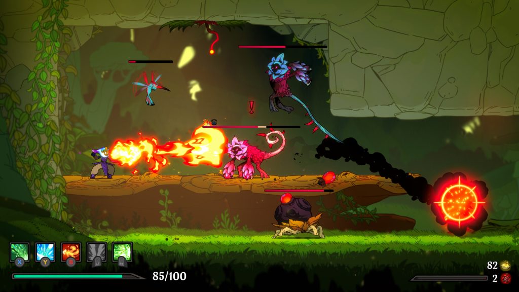 Spiritfall is an action roguelite with the combat of a platform fighter